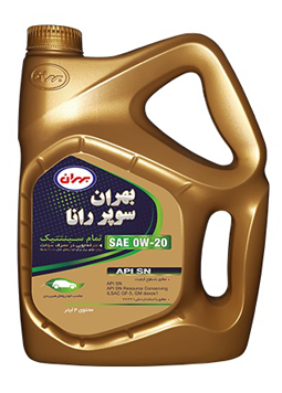 محصول روغن موتور بهران سوپر رانا مدل 0W-20 SN چهار لیتری