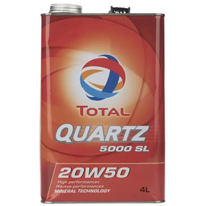 محصول روغن موتور توتال 20W-50 مدل TOTAL QUARTZ 5000 اصلی چهار لیتری