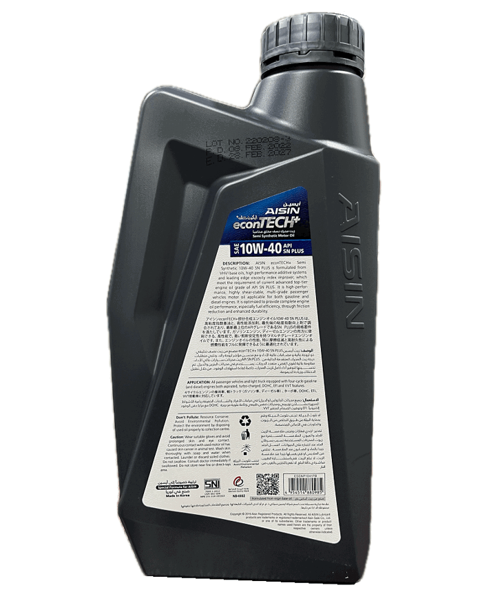 عکس محصول AISIN ENGINE OIL 10W-40 econTECH SN PLUS 1lit