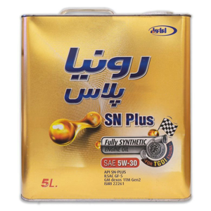 محصول روغن موتور ایرانول سوپر رونیا پلاس 5W-30 تمام سنتتیک پنج لیتری 